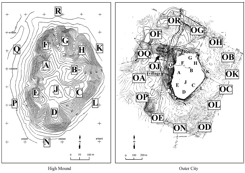 Fig. 4-1 Topographic Zones at Tell Mozan